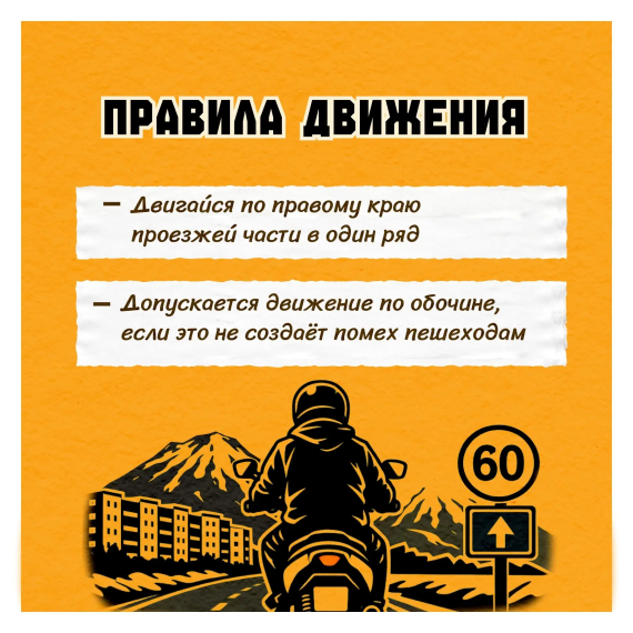 Памятка по безопасности дорожного движения для водителей мопедов.